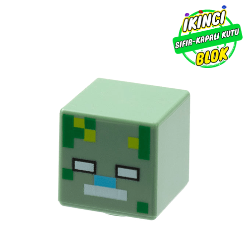LEGO® Minecraft Zombi Minifigür Kafası Kum Yeşili Sıfır