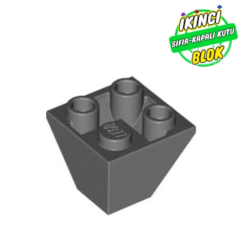 LEGO® 2 x 2 Ters Çift Dikey Köşeli 45 Derece Eğimli Parça Koyu Mavimsi Gri Sıfır