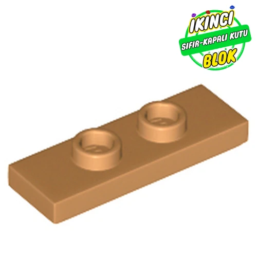 LEGO® Plate Special 1 x 3 with 2 Studs with Groove and Inside Stud Holder (Jumper) Orta Nugat Sıfır
