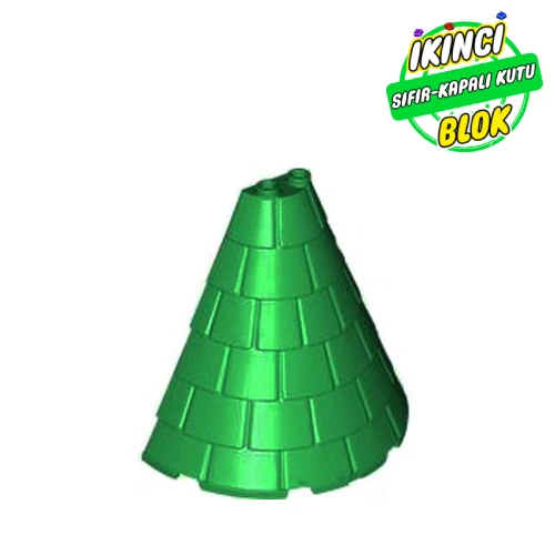 LEGO® Tower Roof 4 x 8 x 6 Half Cone Shaped with Roof Tiles Yeşil Sıfır
