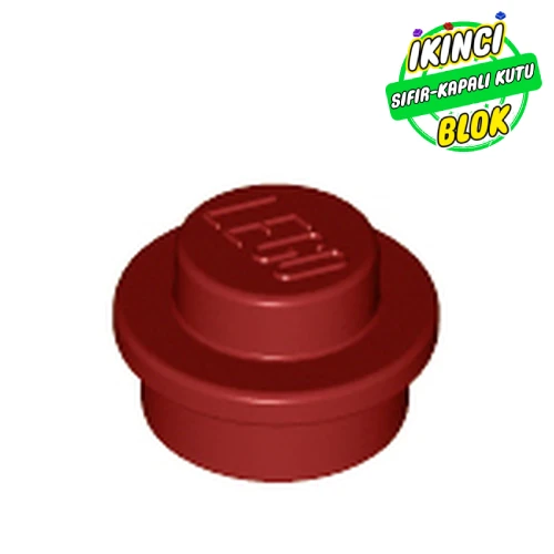 LEGO® Plate Round 1 x 1 with Solid Stud Koyu Kırmızı Sıfır