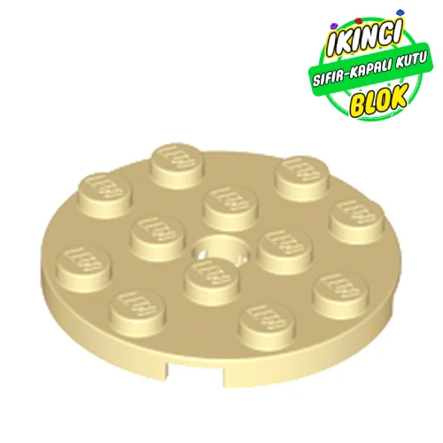 LEGO® Plate Round 4 x 4 with Pin Hole Bej Sıfır