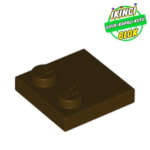 LEGO® Plate Special 2 x 2 with Only 2 studs Koyu Kahverengi Sıfır
