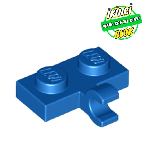LEGO® Plate Special 1 x 2 with Clip Horizontal on Side Mavi Sıfır