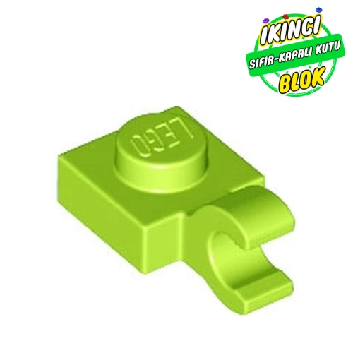 LEGO® Plate Special 1 x 1 with Clip Horizontal [Thick Open O Clip] Limon Yeşili Sıfır