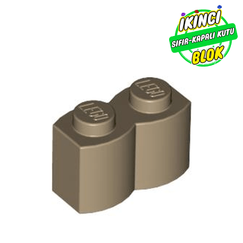 LEGO® 1 x 2 Kütük Desenli Tuğla Koyu Bej Sıfır