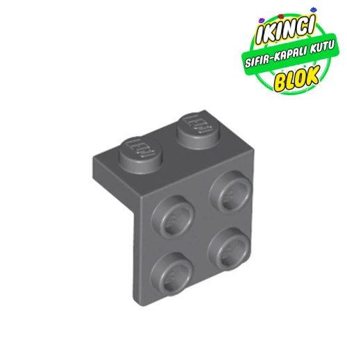 LEGO® Bracket 1 x 2 - 2 x 2 Koyu Mavimsi Gri Sıfır