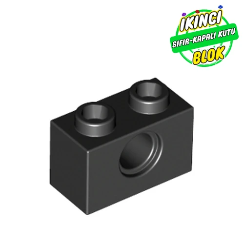 LEGO® Technic Brick 1 x 2 [1 Pin Hole] Siyah Sıfır