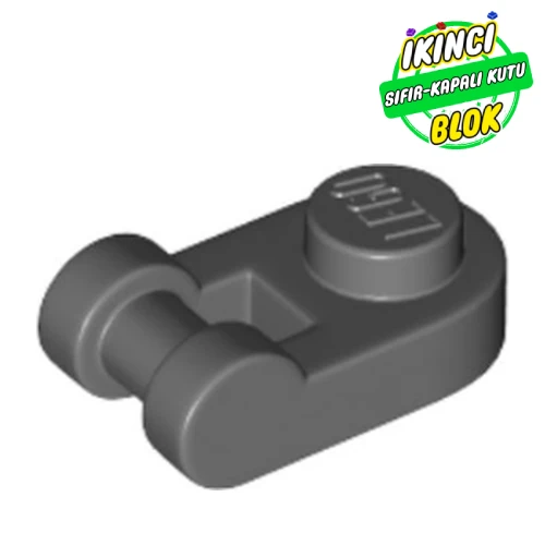 LEGO® Plate Special 1 x 1 Rounded with Handle Koyu Mavimsi Gri Sıfır