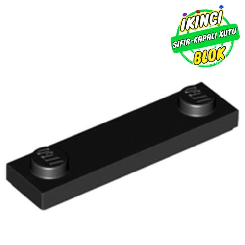 LEGO® Plate Special 1 x 4 with 2 Studs with Groove [New Underside] Siyah Sıfır
