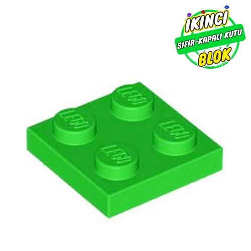 LEGO® Plate 2 x 2 Parlak Yeşil Sıfır