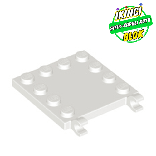 LEGO® 4 x 4 Stud Kenarlı 2 O Yatay Clipsli Modifiye Düz Plaka Beyaz Sıfır