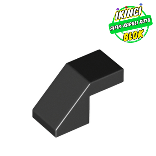 LEGO® 2 x 1 45 Derece Altı Kesik Studsız Eğimli Parça Siyah Sıfır