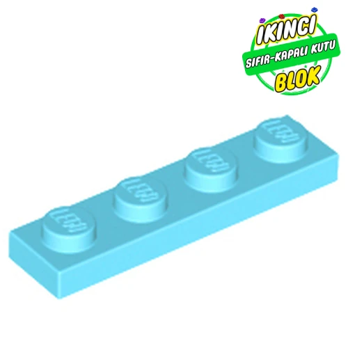 LEGO® Plate 1 x 4 Orta Azur Sıfır
