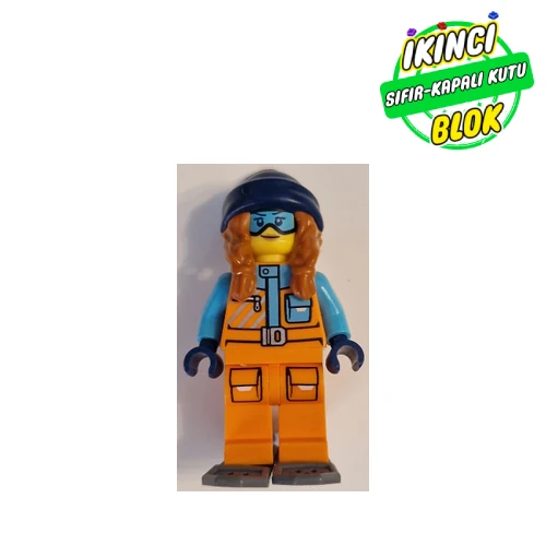 LEGO® Minifigür Arctic Explorer, Tina Tarantula, Orange Suit, Dark Blue Beanie Hat with Hair Sıfır cty1629