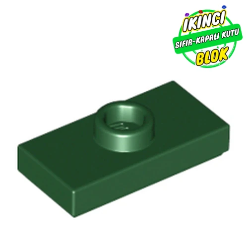 LEGO® Plate Special 1 x 2 with 1 Stud with Groove and Inside Stud Holder (Jumper) Koyu Yeşil Sıfır