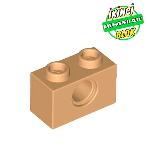 LEGO® Technic Brick 1 x 2 [1 Pin Hole] Orta Nugat Sıfır