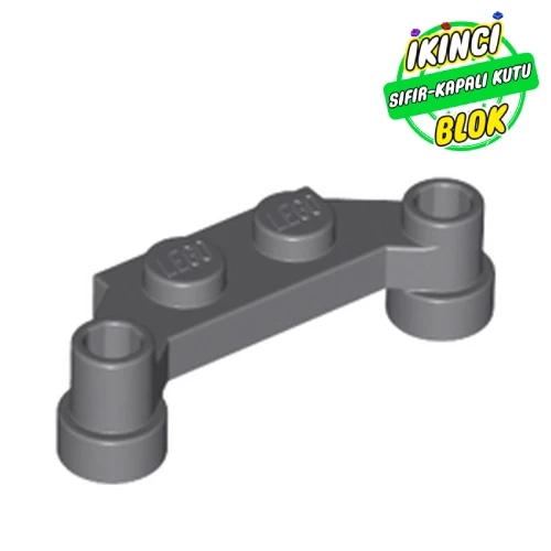 LEGO® Plate Special 1 x 4 Offset with Bar Holes Koyu Mavimsi Gri Sıfır
