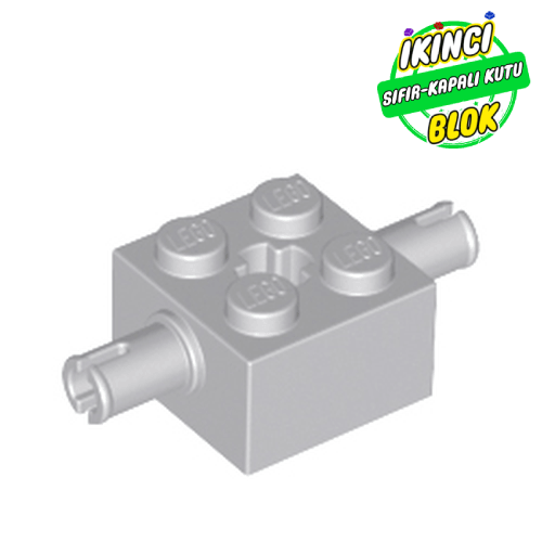 LEGO® 2 x 2 Aks Geçişli 2 Pim Çıkışlı Tuğla Açık Mavimsi Gri Sıfır