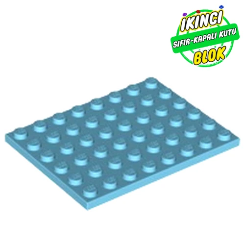 LEGO® Plate 6 x 8 Orta Azur Sıfır