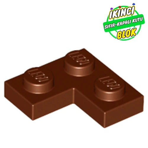 LEGO® Plate 2 x 2 Corner Kırmızımsı Kahverengi Sıfır