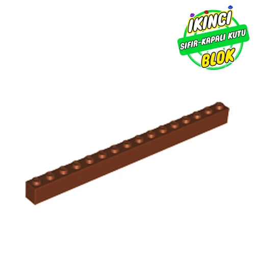 LEGO® Brick 1 x 16 Kırmızımsı Kahverengi Sıfır