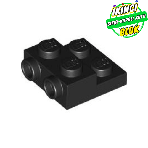 LEGO® 2 x 2 x 2/3 2 Boş Stud Yanda Modifiye Plaka Siyah Sıfır