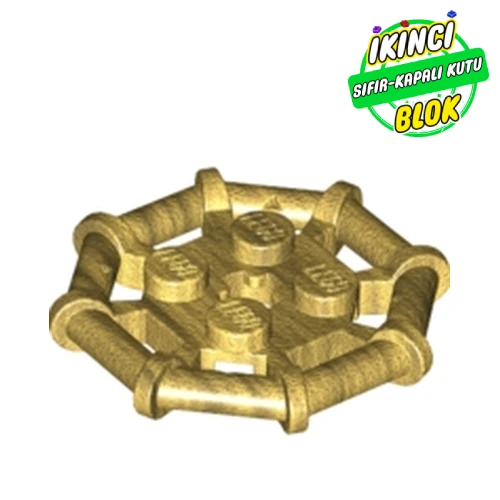 LEGO® Plate Special 2 x 2 with Bar Frame Octagonal, Reinforced, Completely Round Studs İnci Altın Sıfır