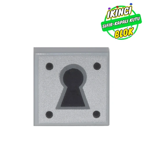 LEGO® Tile 1 x 1 with Keyhole Print Açık Mavimsi Gri Sıfır