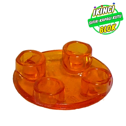 LEGO® Plate Round 2 x 2 with Rounded Bottom [Boat Stud] Şeffaf Turuncu Sıfır