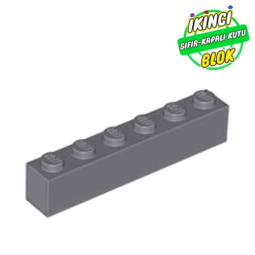LEGO® Brick 1 x 6 Koyu Mavimsi Gri Sıfır