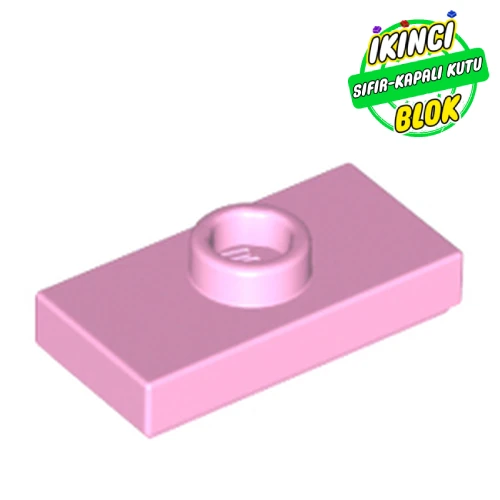 LEGO® Plate Special 1 x 2 with 1 Stud with Groove and Inside Stud Holder (Jumper) Parlak Pembe Sıfır
