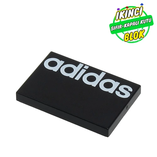 LEGO® Tile 2 x 3 with White 'adidas' print Siyah Sıfır
