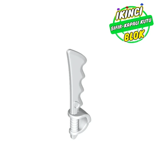 LEGO® Weapon Sword / Cutlass Serrated with Skull Hand Guard Beyaz Sıfır