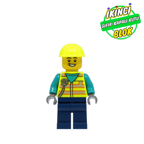 LEGO® Minifigür Man, Vibrant Yellow Safety Vest and Helmet Sıfır cty1490