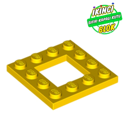 LEGO® Plate Special 4 x 4 with 2 x 2 Opening Sarı Sıfır