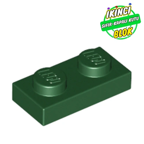 LEGO® Plate 1 x 2 Koyu Yeşil Sıfır