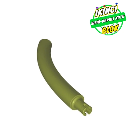 LEGO® Animal Body Part / Plant, Tail / Neck / Branch / Trunk, Middle Section with Pin, Round Pin Hole Zeytin Yeşili Sıfır