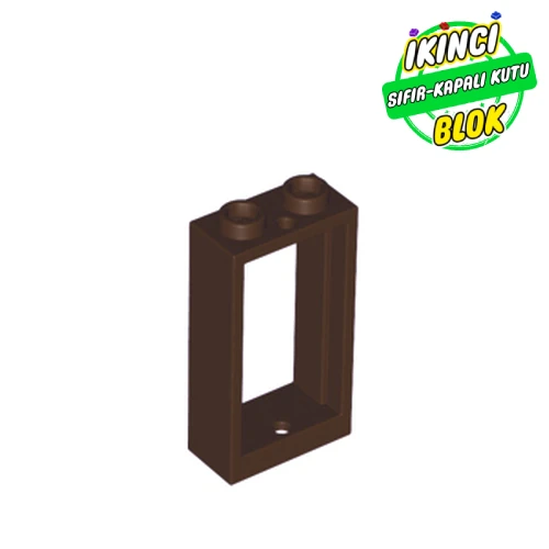 LEGO® Window 1 x 2 x 3 Flat Front Koyu Kahverengi Sıfır
