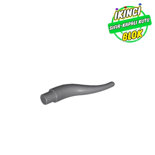 LEGO® Animal Body Part, Horn (Cattle) / Tentacle / Vine / Branch / Tongue - Long Koyu Mavimsi Gri Sıfır