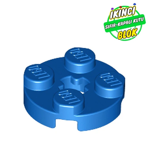 LEGO® Plate Round 2 x 2 with Axle Hole Type 1 (+ Opening) Mavi Sıfır