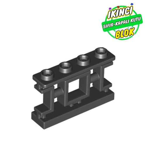 LEGO® Fence 1 x 4 x 2 Ornamental Asian Lattice Square with 4 Studs Siyah Sıfır
