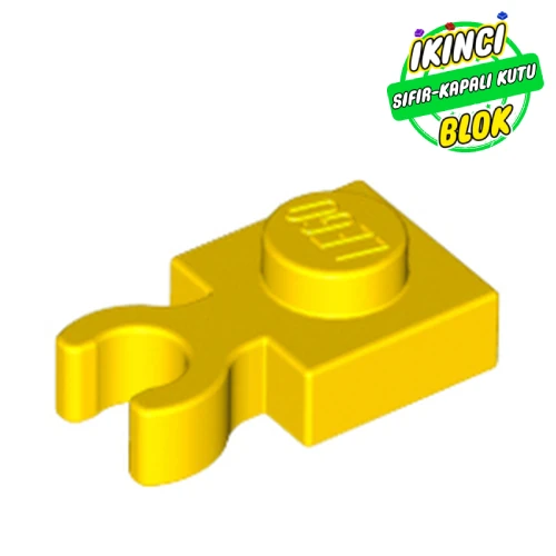 LEGO® Plate Special 1 x 1 with Clip Vertical [Thick Open O Clip] Sarı Sıfır