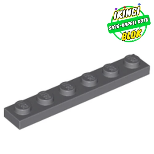 LEGO® Plate 1 x 6 Koyu Mavimsi Gri Sıfır