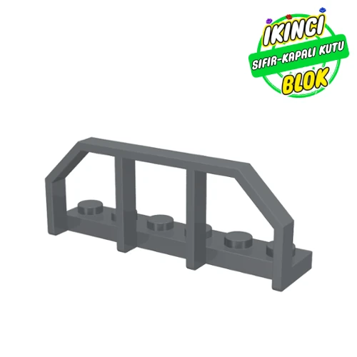 LEGO® Plate Special 1 x 6 with Train Wagon End Fence Koyu Mavimsi Gri Sıfır