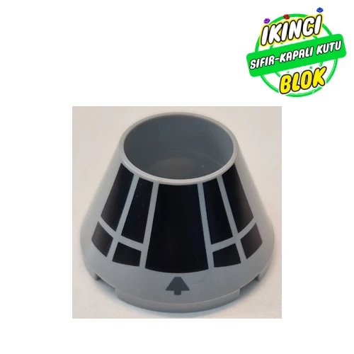LEGO® Cone 4 x 4 x 2 Hollow No Studs with Black Cockpit print Açık Mavimsi Gri Sıfır