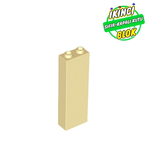 LEGO® Brick 1 x 2 x 5 with Blocked Open Studs and Bottom Stud Holder with Asymmetric Ridges Bej Sıfır