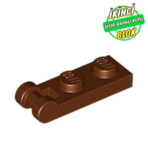 LEGO® Plate Special 1 x 2 with Handle on End [Closed Ends] Kırmızımsı Kahverengi Sıfır