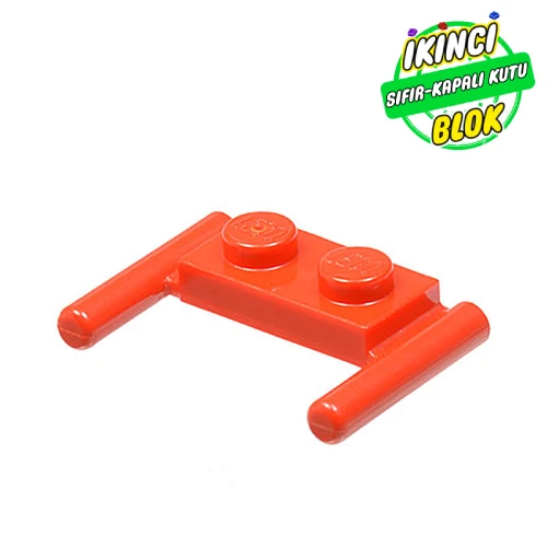 LEGO® 1 x 2 Modifiye Plaka 2 Bar Bağlantılı Kırmızı Sıfır