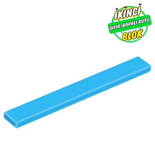 LEGO® Tile 1 x 8 with Groove Koyu Azur Sıfır
